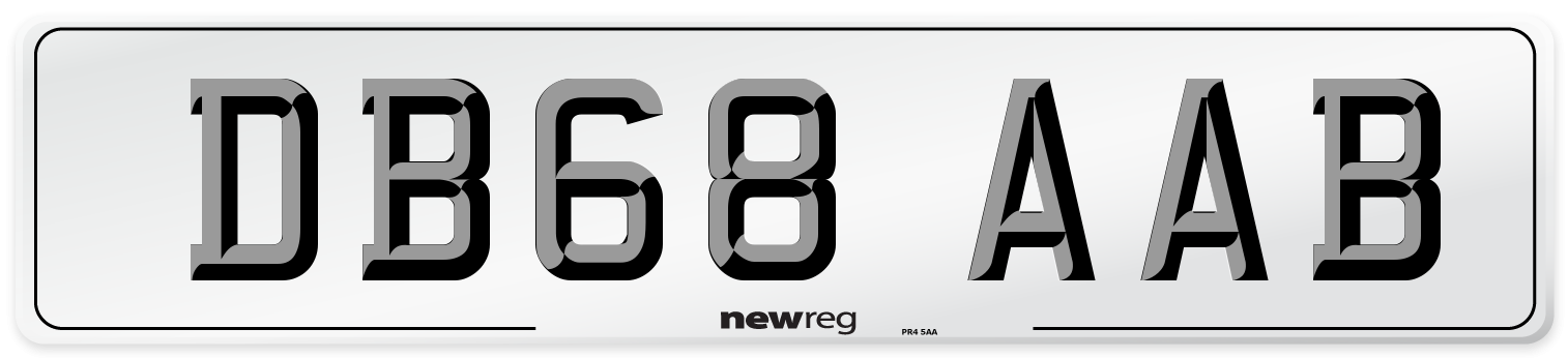 DB68 AAB Number Plate from New Reg